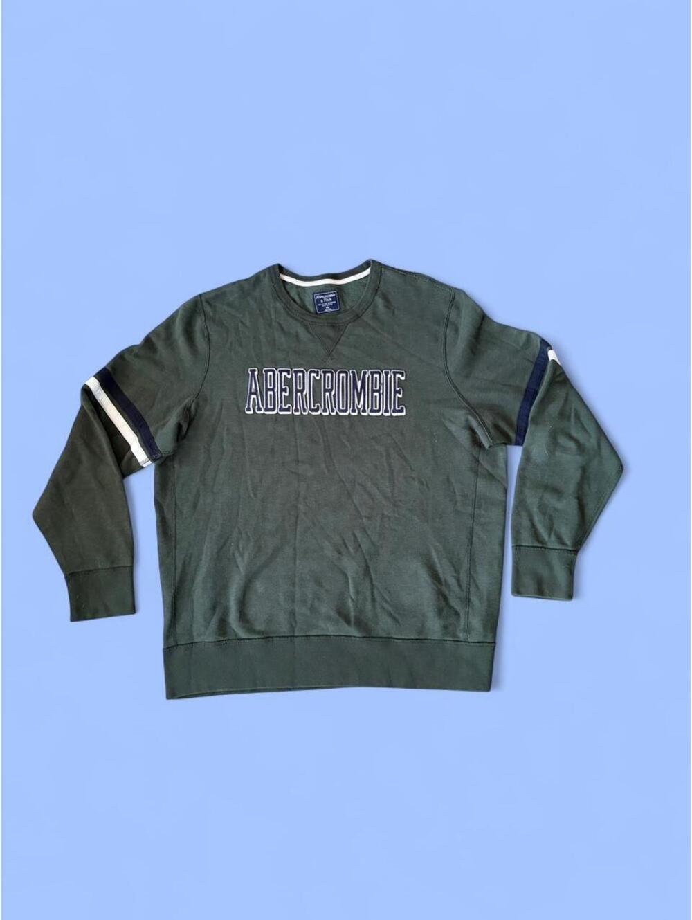 Vintage Y2K Abercrombie Varsity Collegiate Forest Green Sweatshirt size XXL